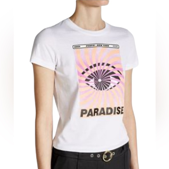 KENZO Paradise Graphic Print Eye White Short Sleeve Tee - Picture 2 of 13